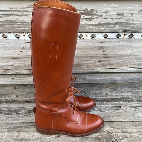 Vintage/Antique Stombock Saddlery Tall Leather Field Boots Made in England W 7.5 - Picture 7 of 11